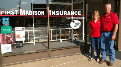 Greg Fender sells many types of insurance at First Madison Insurance, Madison, South Dakota